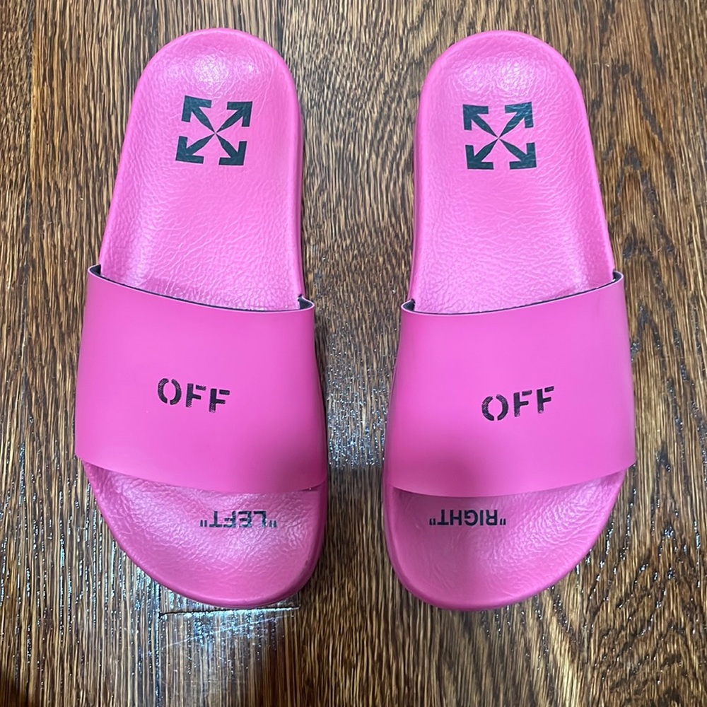 Off White fuscia slide